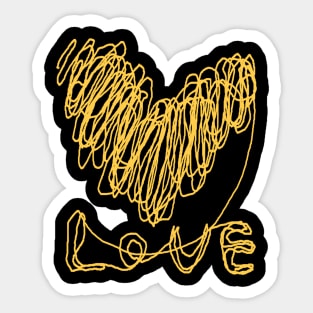 love, heart, happy valentine day, one line drawing Sticker